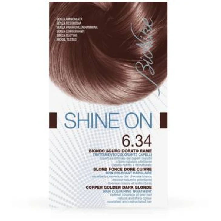 BioNike Shine On Biondo Scuro Dorato Rame 6.34 Trattamento Colorante Tinta Capelli