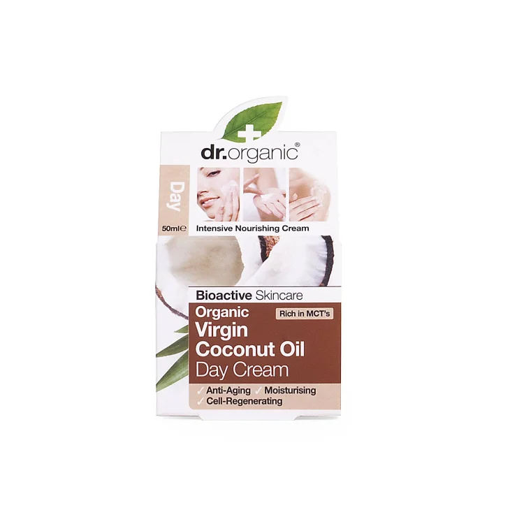 Dr Organic Virgin Coconut Oil Day Cream Crema Viso Giorno all'Olio di Cocco 50 ml