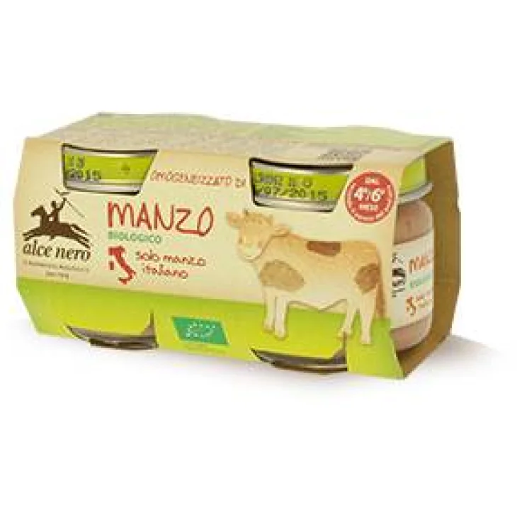 Alce Nero Omogeneizzato Biologico di Manzo 2 x 80 g Alce Nero Omogeneizzato Biologico di Manzo 2 x 80 g