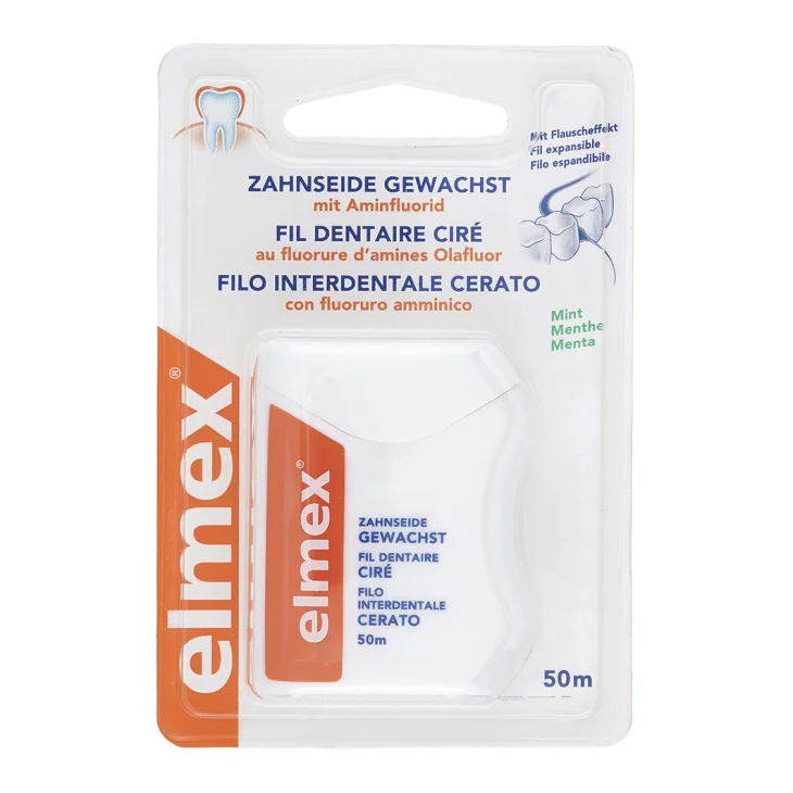Elmex Filo Interdentale Cerato con Fluoruro Amminico Espandibile 50 m