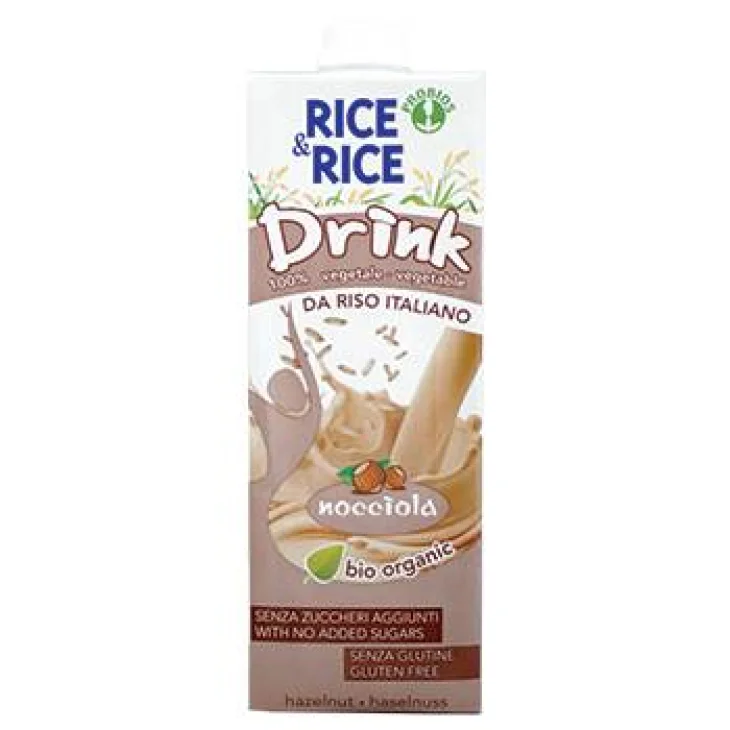 Rice&Rice Bevanda di Riso alla Nocciola biologica senza glutine e lattosio 1000 ml Rice&Rice Bevanda di Riso alla Nocciola biologica senza glutine e lattosio 1000 ml
