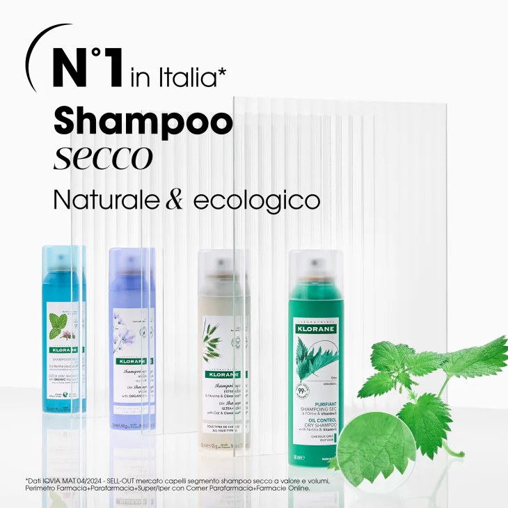 Klorane Shampoo Secco Purificante All'Estratto di Ortica e Vitamina E 150 ml