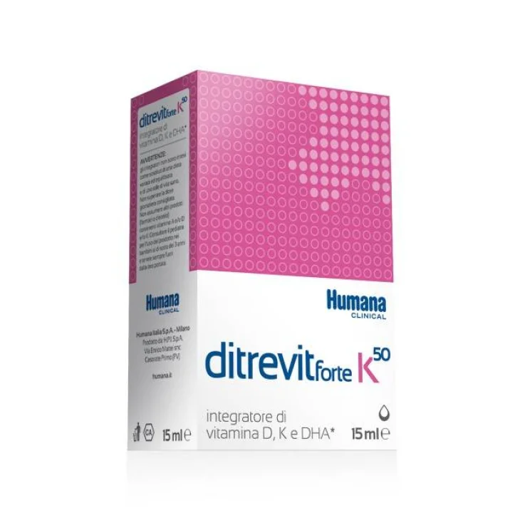 Humana Ditrevit Forte K50 Integratore di Vitamina D e K e di DHA Humana Ditrevit Forte K50 Integratore di Vitamina D e K e di DHA