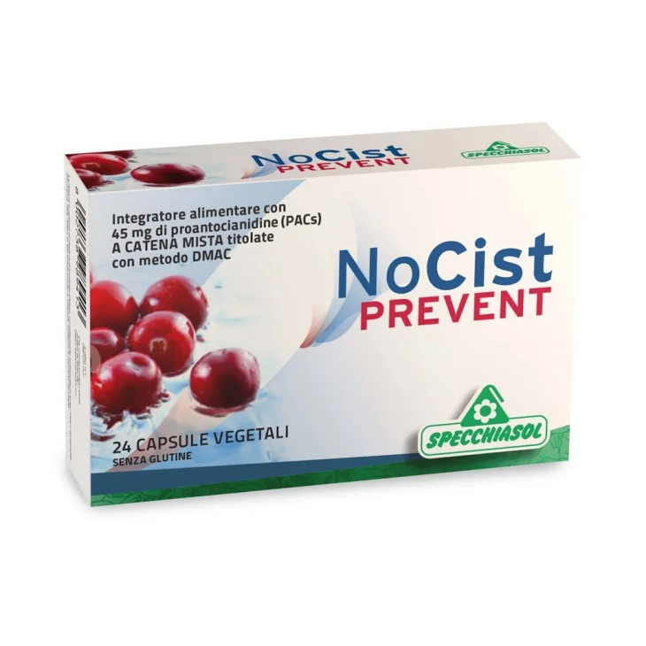 Specchiasol Nocist Prevent Integratore a Base di Mirtillo Rosso per le Vie Urinarie 24 cps Specchiasol Nocist Prevent Integratore a Base di Mirtillo Rosso per le Vie Urinarie 24 cps