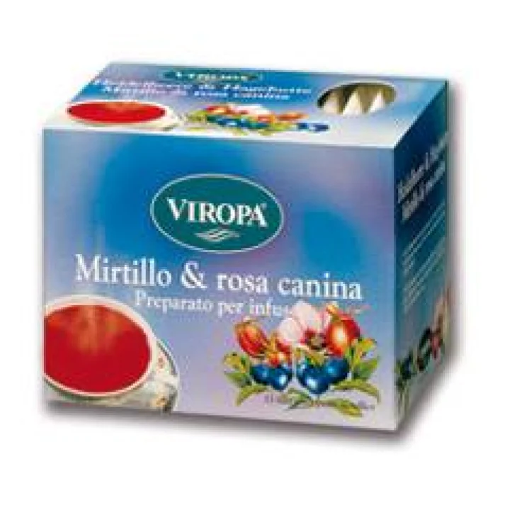 Viropa Mirtillo e Rosa Canina Preparato per Infuso 15 bustine Viropa Mirtillo e Rosa Canina Preparato per Infuso 15 bustine