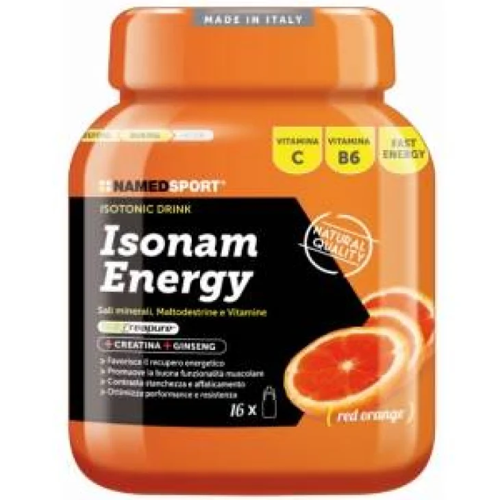 Named Sport Isonam Energy Integratore Sali Minerali per Sportivi Gusto Arancia 480 g Named Sport Isonam Energy Integratore Sali Minerali per Sportivi Gusto Arancia 480 g