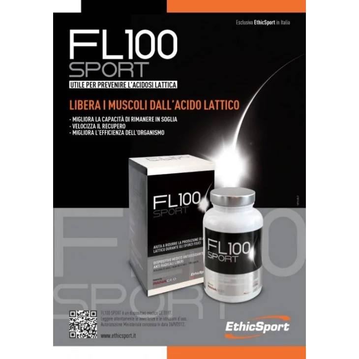 EthicSport FL 100 Integratore per Ridurre l'Acido Lattico 180 capsule
