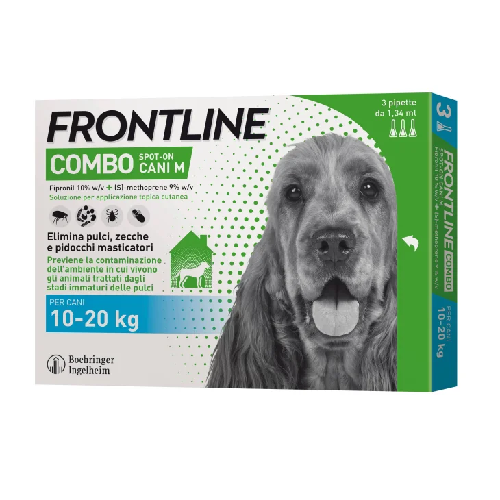 Frontline Combo Spot On Antiparassitario per Cani 10-20 kg 3 pipette Frontline Combo Spot On Antiparassitario per Cani 10-20 kg 3 pipette
