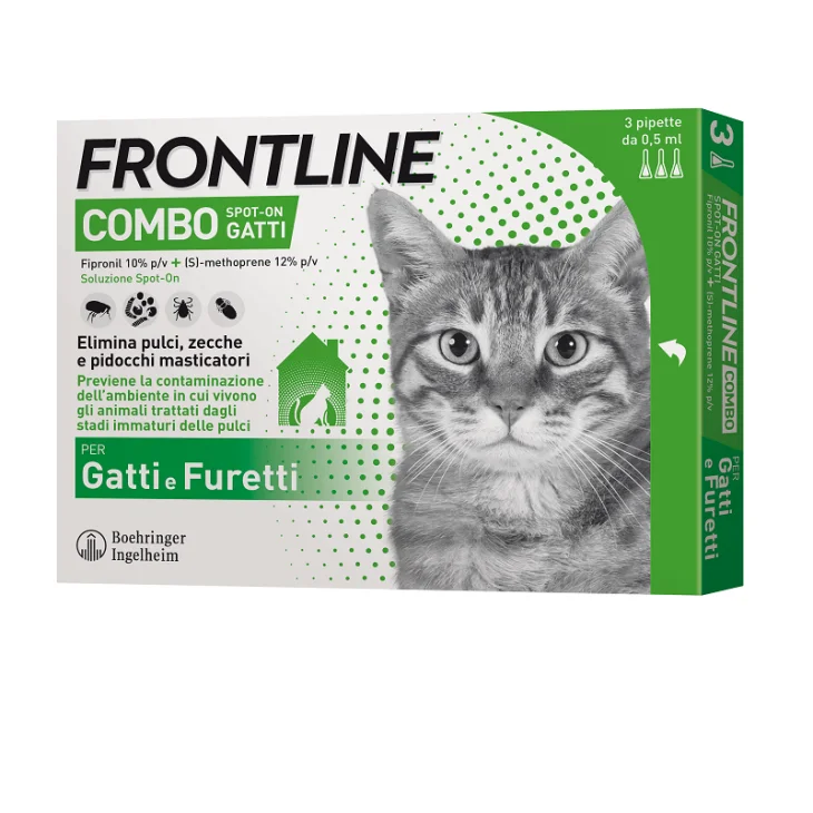 Frontline Combo Spot On Antiparassitario per gatti 3 pipette Frontline Combo Spot On Antiparassitario per gatti 3 pipette