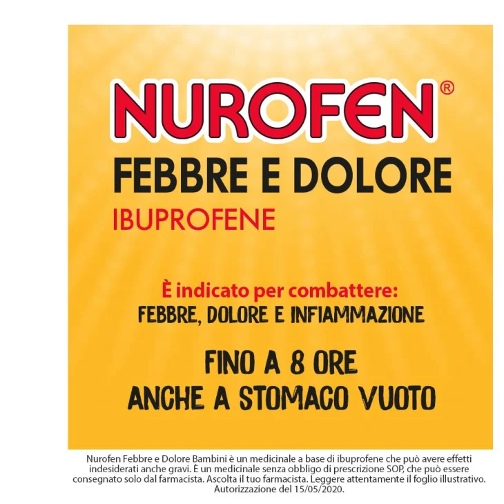 Nurofen Febbre e Dolore Bambini Sciroppo Fragola 100mg/5ml 150 ml