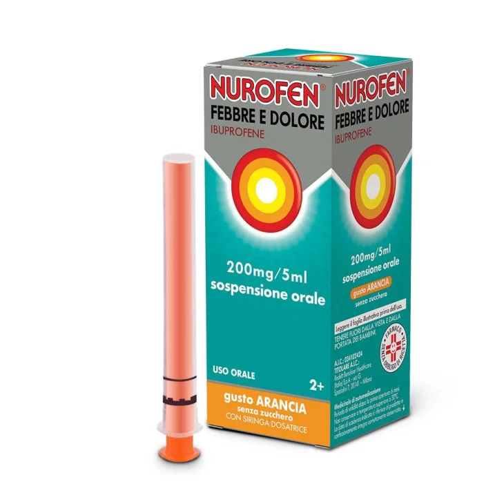 Nurofen Febbre e Dolore Bambini Sciroppo Arancia 200mg/5ml 100 ml Nurofen Febbre e Dolore Bambini Sciroppo Arancia 200mg/5ml 100 ml