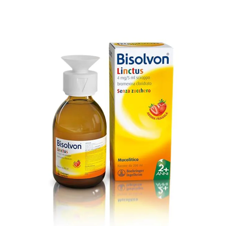 Bisolvon Sciroppo 4 mg/5 ml - 200 ml aroma fragola Bisolvon Sciroppo 4 mg/5 ml - 200 ml aroma fragola