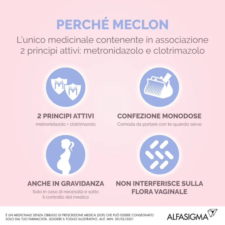 Meclon 100 mg + 500 mg 10 ovuli vaginali