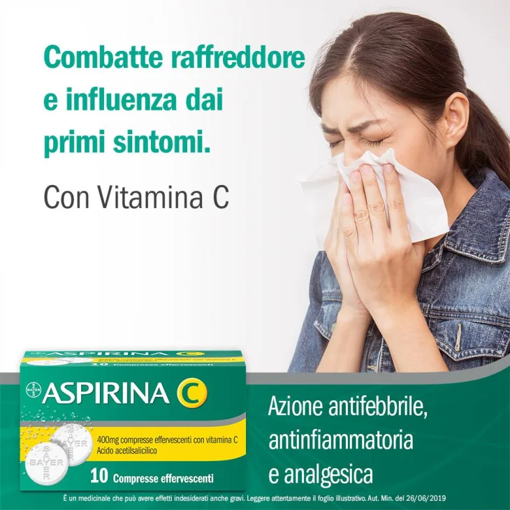 Aspirina C 400 mg + 240 mg 10 compresse effervescenti