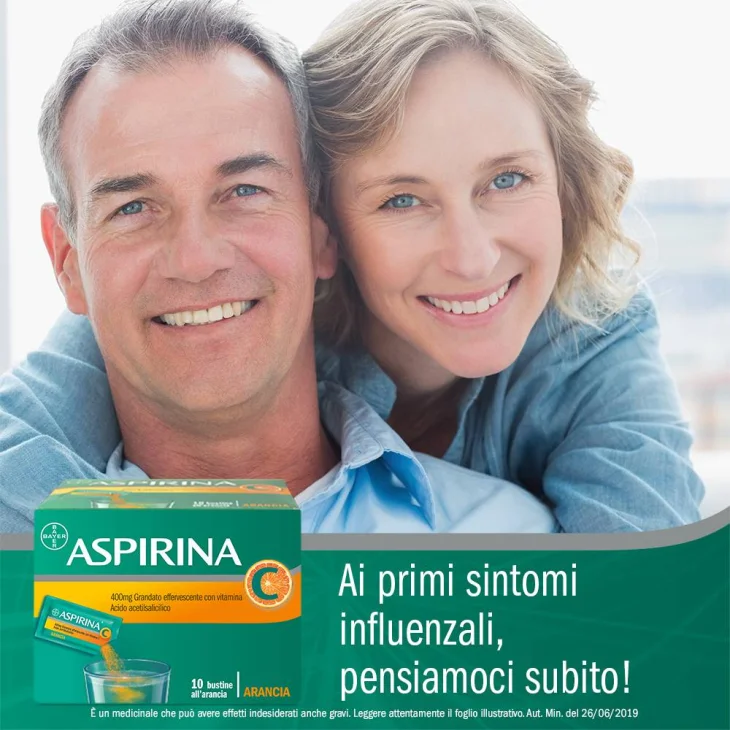 Aspirina 400 mg + 240 mg con vitamina C -  10 bustine granulato effervescente