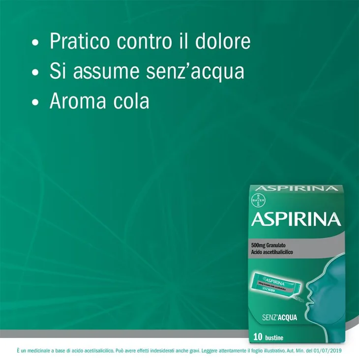 Aspirina 500 mg - 10 bustine granulato Aspirina 500 mg - 10 bustine granulato