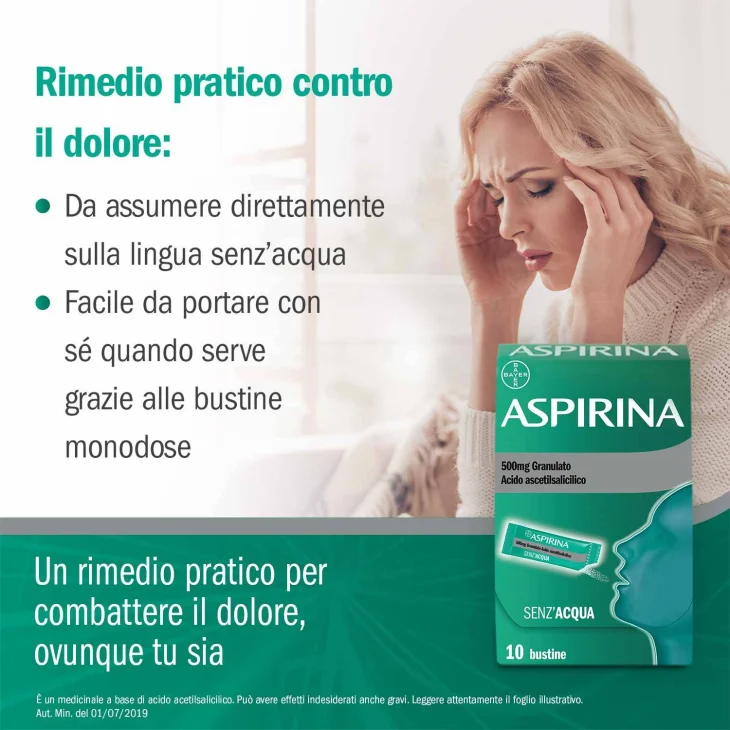 Aspirina 500 mg - 10 bustine granulato Aspirina 500 mg - 10 bustine granulato