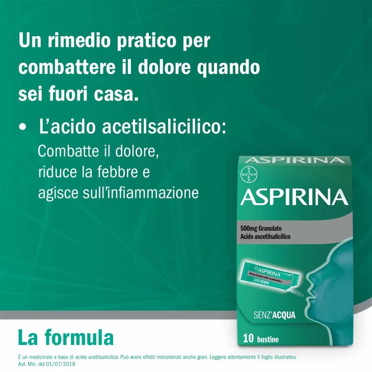 Aspirina 500 mg - 10 bustine granulato Aspirina 500 mg - 10 bustine granulato