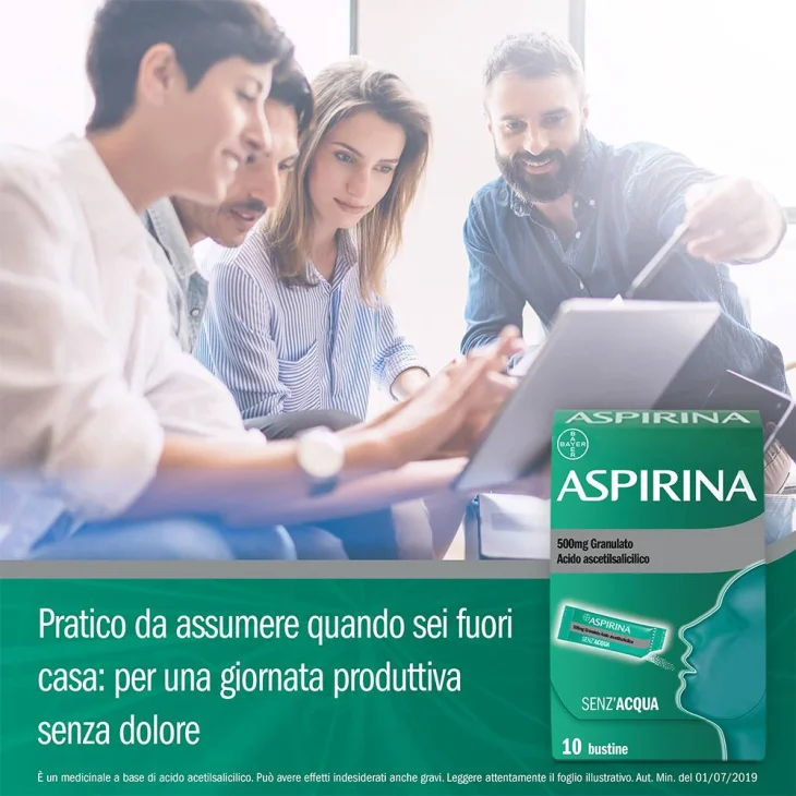 Aspirina 500 mg - 10 bustine granulato Aspirina 500 mg - 10 bustine granulato