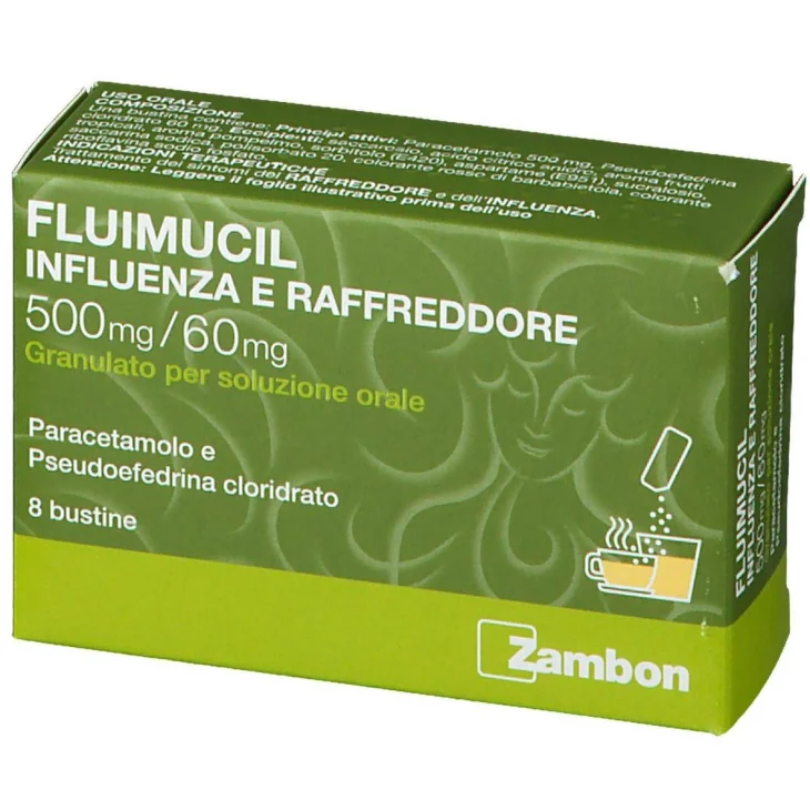 Fluimucil Influenza e Raffreddore Bustine 500 mg + 60 mg Fluimucil Influenza e Raffreddore Bustine 500 mg + 60 mg