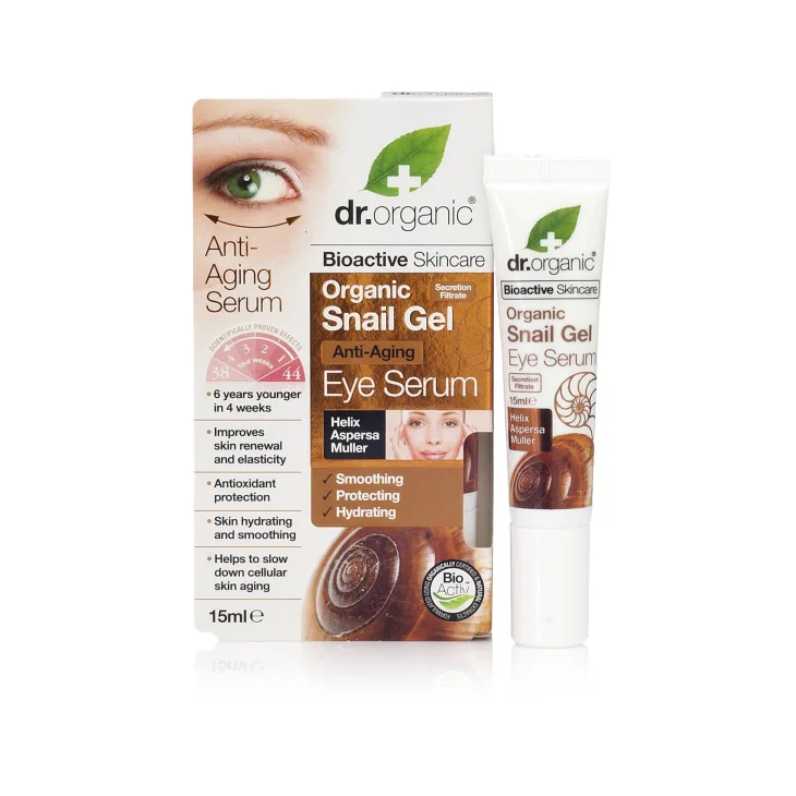 Dr Organic Snail Gel Antiageing Eye Serum Siero anti et&agrave; per il Contorno Occhi 15 ml