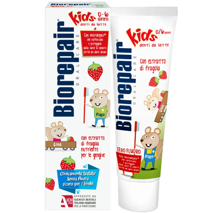 Biorepair Kids 0/6 Anni Dentifricio Fragola 75 ml