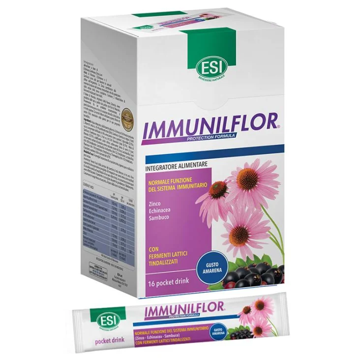 ESI Immunilflor Pocket Drink Integratore per le Difese Immunitarie 16 bustine ESI Immunilflor Pocket Drink Integratore per le Difese Immunitarie 16 bustine