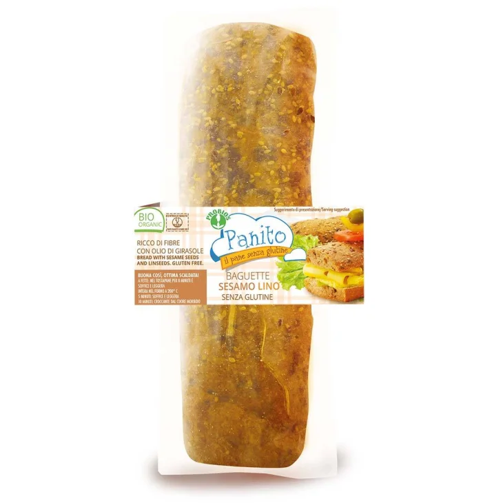 Probios Panito Baguette Biologica e Senza Glutine Sesamo e Semi di Lino