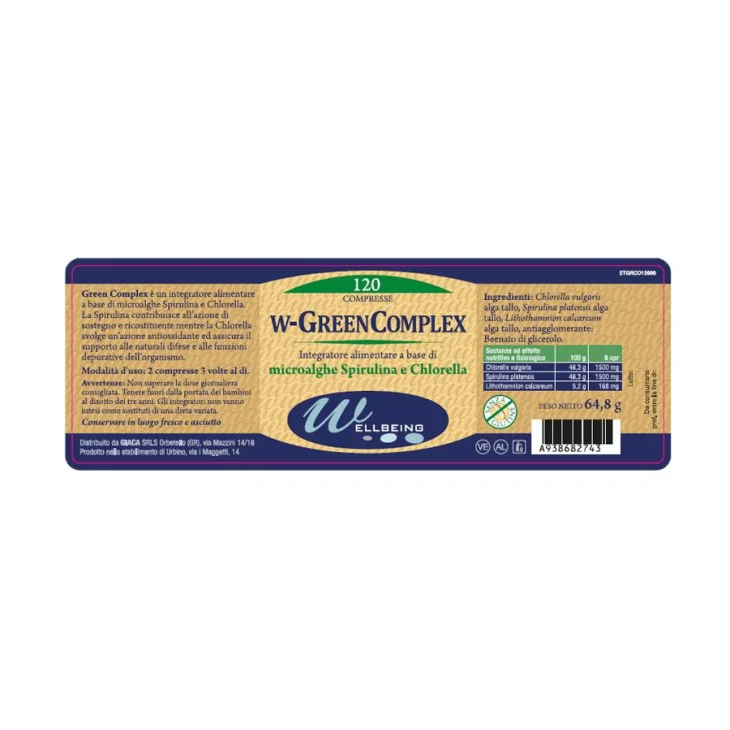 Wellbeing W Green Complex Integratore Ricostituente Wellbeing W Green Complex Integratore Ricostituente