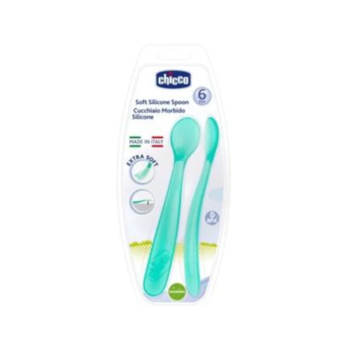 Chicco Cucchiai Morbidi in Silicone per la Pappa 2 pezzi Maschietto Chicco Cucchiai Morbidi in Silicone per la Pappa 2 pezzi Maschietto