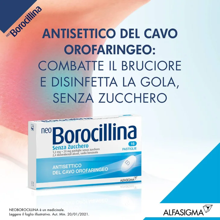 Neoborocillina Classica Senza Zucchero - 16 pastiglie