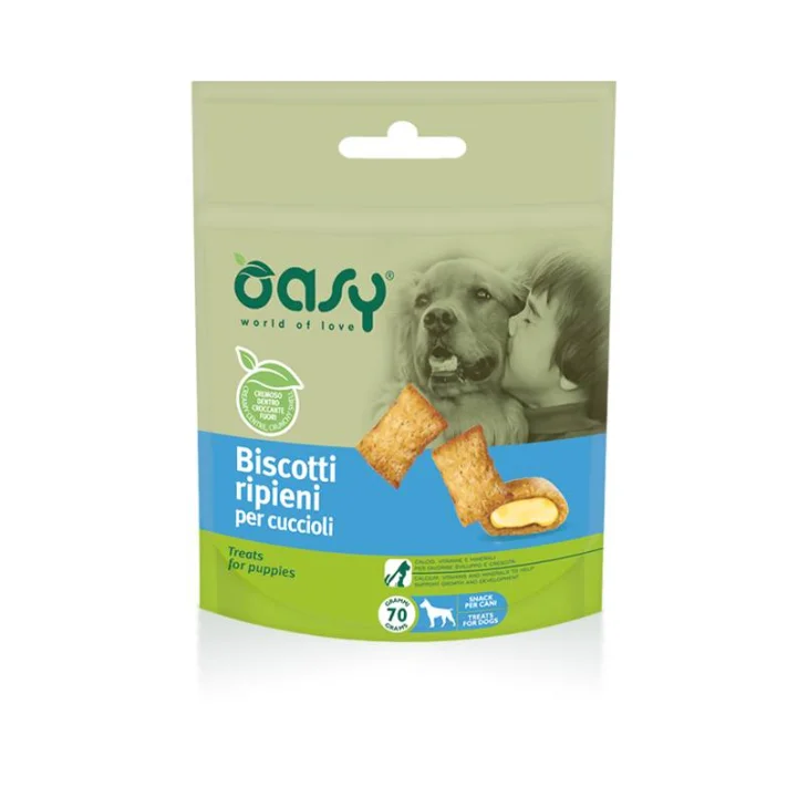 Oasy Biscotti Ripieni per Cuccioli 70 g Oasy Biscotti Ripieni per Cuccioli 70 g