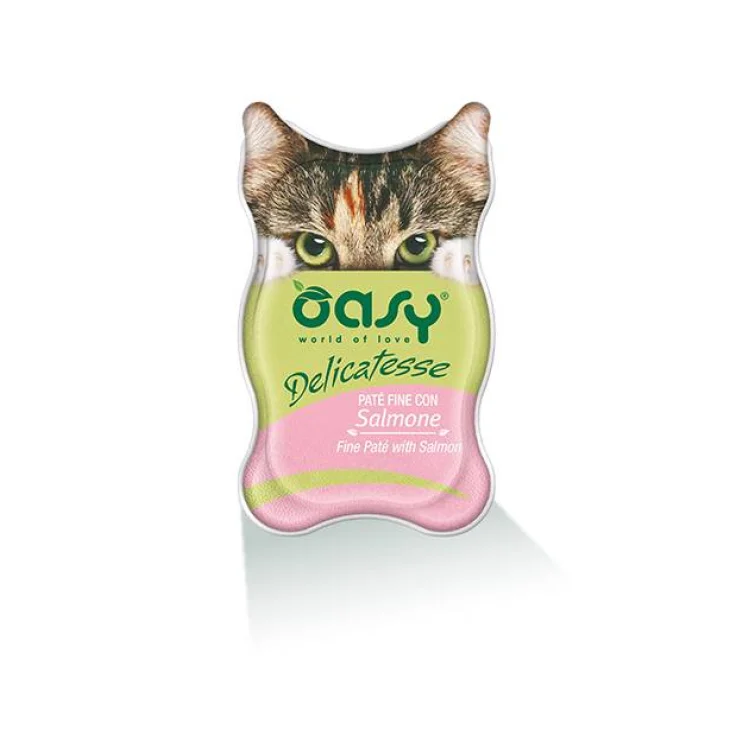 Oasy Delicatesse Pat&egrave; per Gatti gusto salmone 85 g
