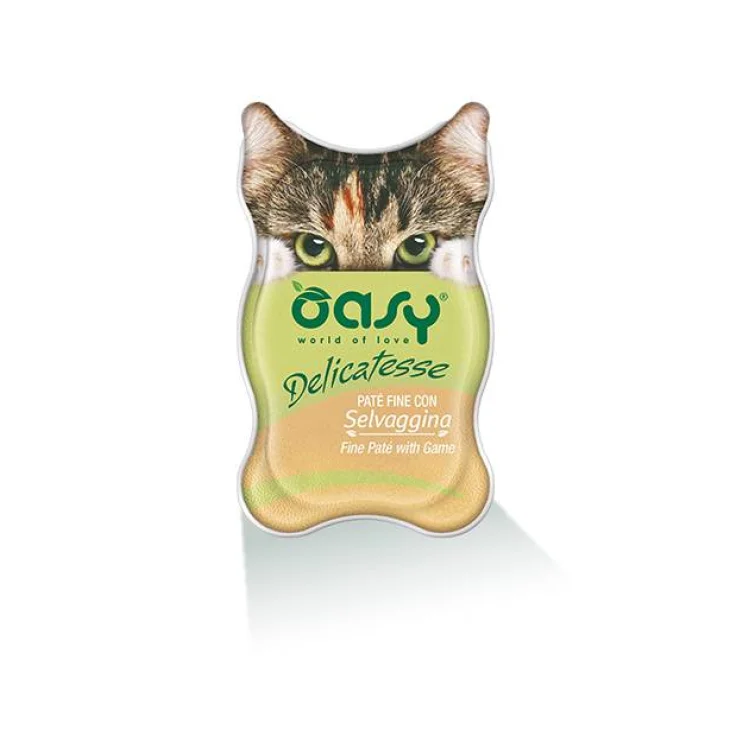 Oasy Delicatesse Pat&egrave; per Gatti gusto selvaggina 85 g