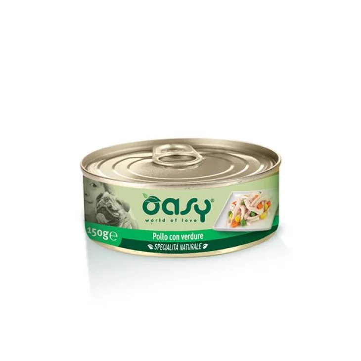 Oasy Pollo con Verdure Specialità Naturale Cibo per cani 150 g Oasy Pollo con Verdure Specialità Naturale Cibo per cani 150 g