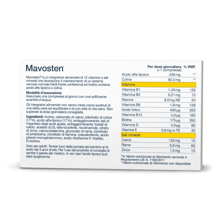 Mavosten micronutrienti per i nervi 20 compresse Mavosten micronutrienti per i nervi 20 compresse