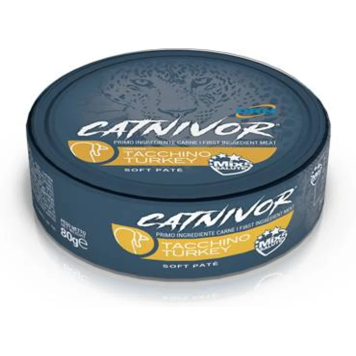 Drn Catnivor Soft Pat&egrave; Cibo per gatti adulti al tacchino 80 g