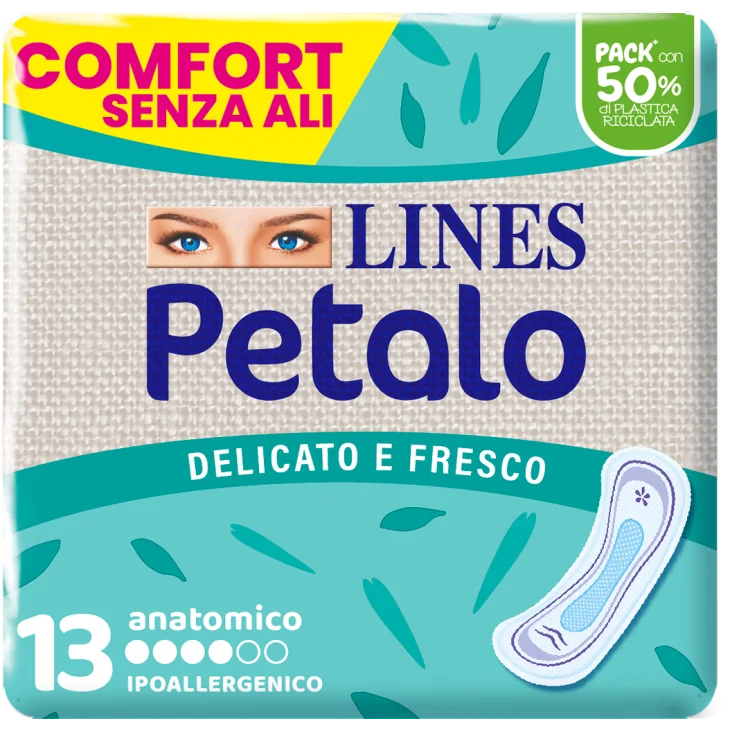 Lines Petalo Blu Assorbente anatomico 13 pezzi