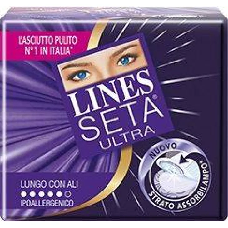 Lines Seta Ultra Assorbente Lungo con Ali per Flussi Intensi 11+1 pezzi