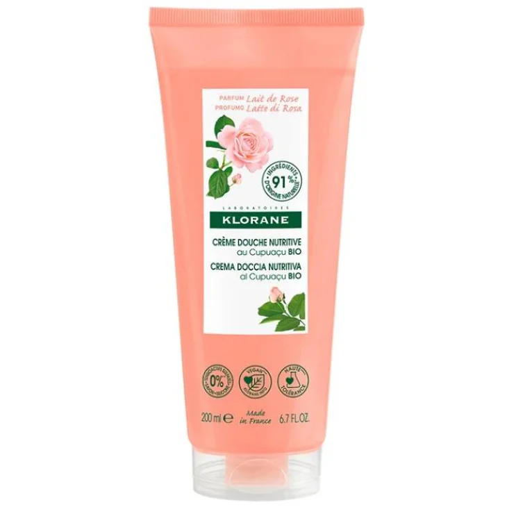 Klorane Crema Doccia Nutritiva Al Cupua&ccedil;u bio profumo latte di rosa 200 ml