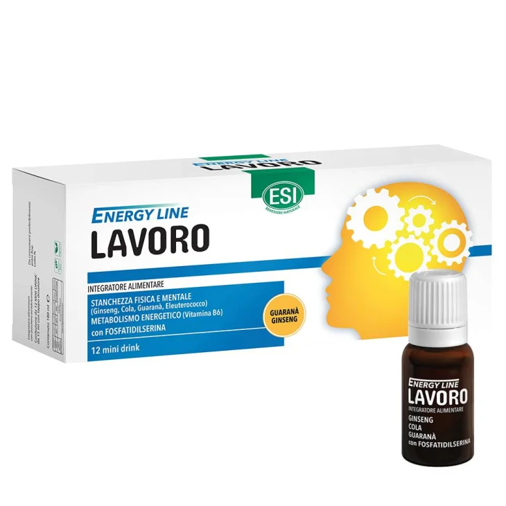 Esi Energy Line Lavoro Integratore per Stanchezza Fisica e Mentale 12 mini drink