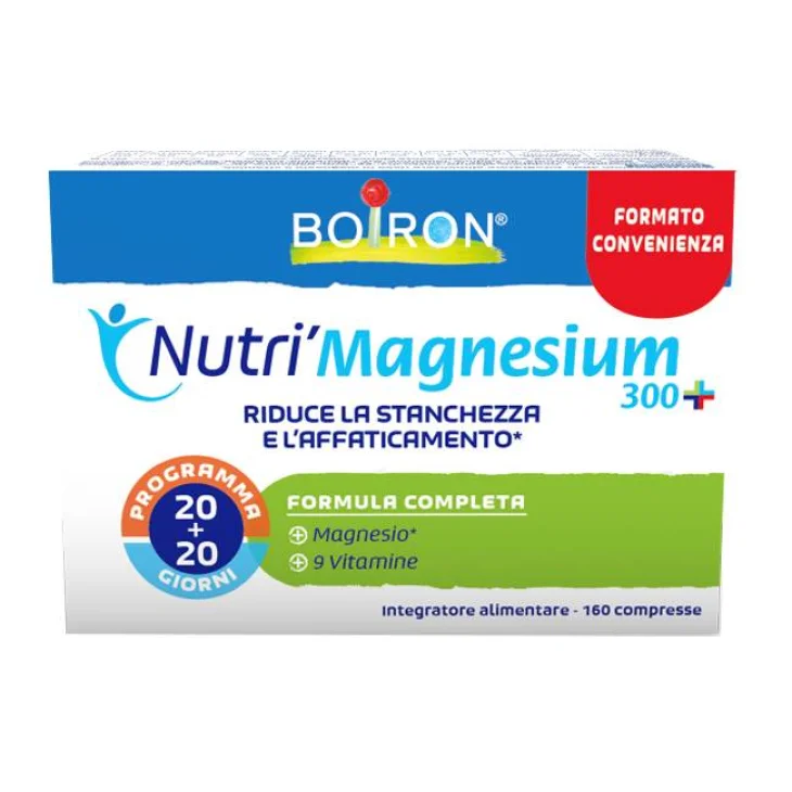 Boiron Nutri' Magnesium 300+ Integratore di Magnesio e Vitaminvitame 160 compresse Boiron Nutri' Magnesium 300+ Integratore di Magnesio e Vitaminvitame 160 compresse