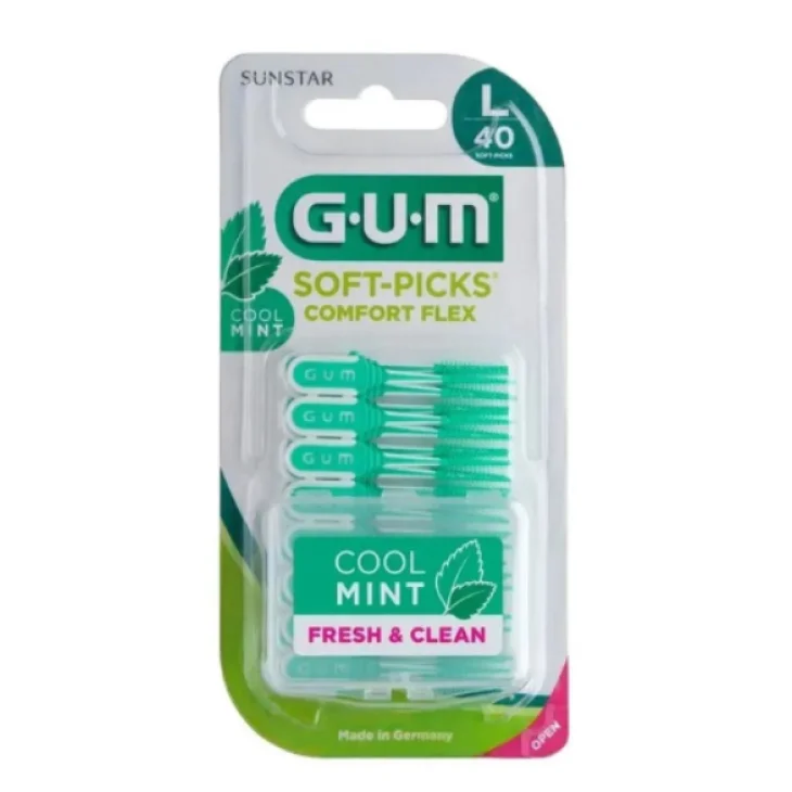 Gum Soft-Picks Comfort Flex Mint Scovolino Interdentale Misura L 40 pezzi Gum Soft-Picks Comfort Flex Mint Scovolino Interdentale Misura L 40 pezzi