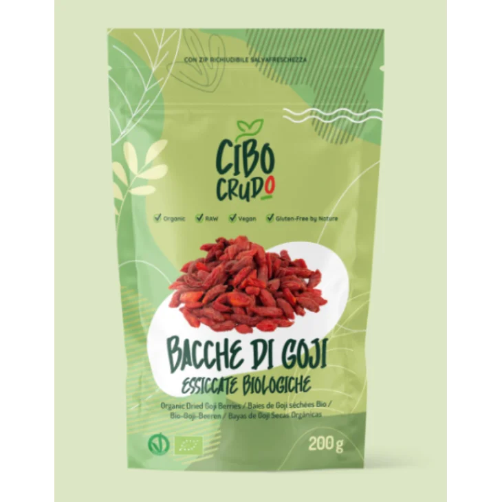 Cibo Crudo Bacche di Goji Disidratate Crude Premium Quality Bio 200 g Cibo Crudo Bacche di Goji Disidratate Crude Premium Quality Bio 200 g