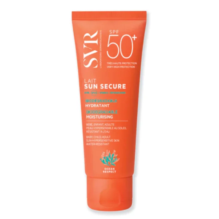 SVR Sun Secure Lait SPF50+ Latte Solare Idratante Viso e Corpo Nuova Formula 100 ml SVR Sun Secure Lait SPF50+ Latte Solare Idratante Viso e Corpo Nuova Formula 100 ml