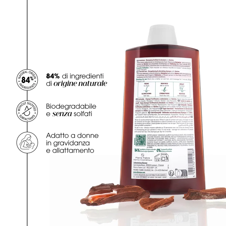 Klorane Shampoo Fortificante & Stimolante alla Chinina Stimola la crescita dei capelli 200ml