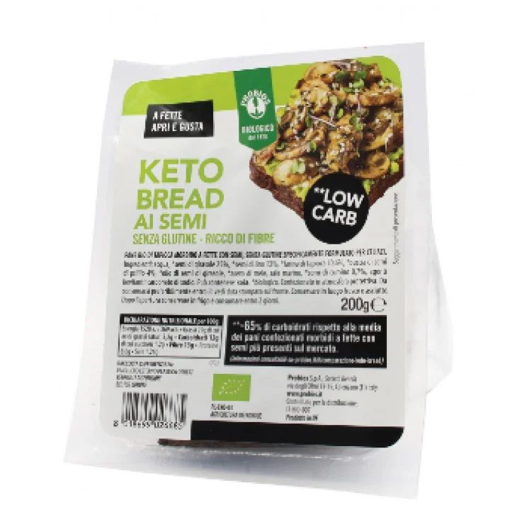 Probios Keto Bread con Semi Pane Bio di Tapioca Morbido a Fette Senza Glutine 200 grammi Probios Keto Bread con Semi Pane Bio di Tapioca Morbido a Fette Senza Glutine 200 grammi
