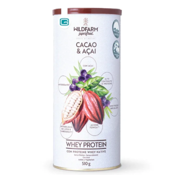 Wildfarm Whey Protein Cacao & Acai Proteine in Polvere 510 g