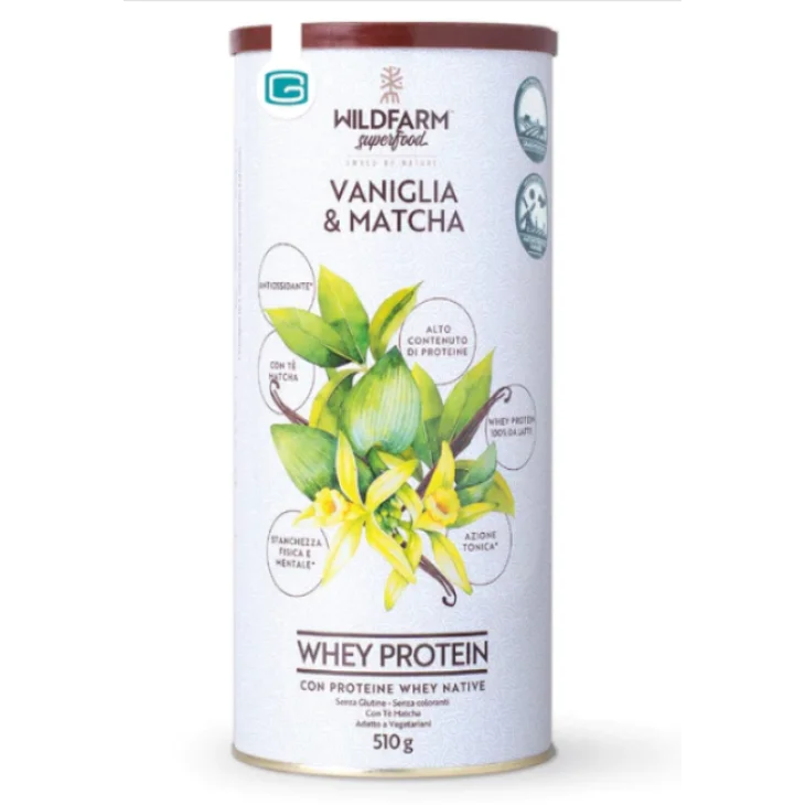 Wildfarm Whey Protein Vaniglia & Matcha Proteine in Polvere 510 g Wildfarm Whey Protein Vaniglia & Matcha Proteine in Polvere 510 g