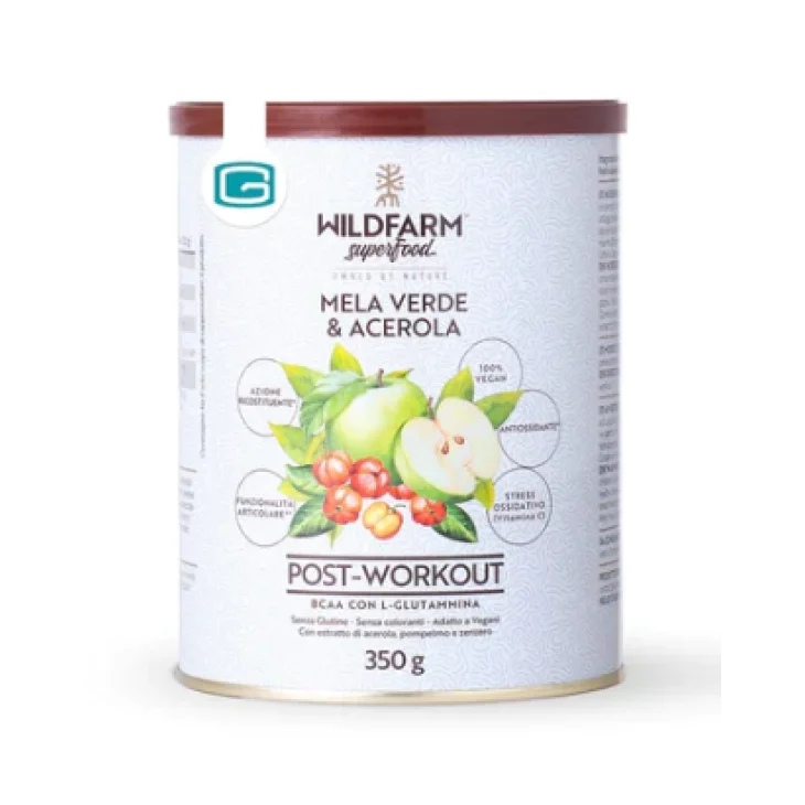 Wildfarm Superfood Post Workout BCAA vegetali e L-Glutammina Mela Verde&Acerola 350 gr Wildfarm Superfood Post Workout BCAA vegetali e L-Glutammina Mela Verde&Acerola 350 gr